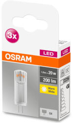 OSRAM 3db LED G4 izzó 1.8W = 20W 200lm 2700K 300° 12V OSRAM (4058075450011)