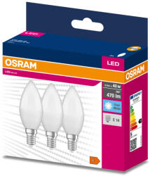 OSRAM 3db LED izzó E14 B35 4.9W = 40W 470lm 4000K Semleges 200° OSRAM ÉRTÉK (4058075476134)