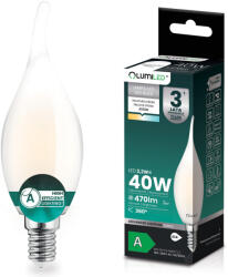Lumileds LED izzó E14 gyertya BA35 2.2W 470lm = 40W 4000K semleges 360° izzószálas A osztályú LUMILED (LUMLEDG0914)