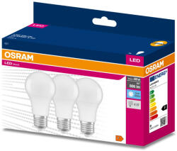 OSRAM 3PAK LED izzó E27 A60 8.5W = 60W 806lm 4000K Semleges 200° OSRAM ÉRTÉK (4058075476073)