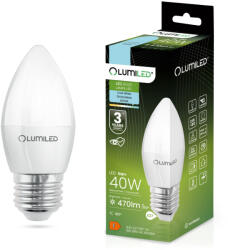 Lumileds LED izzó E27 B35 5W = 40W 470lm 6500K Hideg 180° LUMILED (LEDZARMI040D)