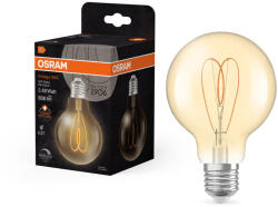 OSRAM LED dekoratív izzó G80 gömb alakú E27 8W = 60W 806lm 2200K Meleg CRI90 300° Borostyánsárga, szabályozható fényerővel Vintage 1906 Osram (4058075836884)