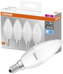 OSRAM 4PAK LED izzó E14 B35 5, 5W = 40W 470lm 4000K semleges OSRAM alap (4058075819610)