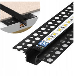 Masterled Profil LED szalagokhoz eloxált fekete 2m GK Masterled (LVTOPR0099)