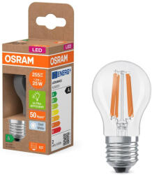 OSRAM LED izzó P45 gömb alakú E27 1.2W = 25W 255lm 4000K Semleges 330° 213lm/W ENERGY CLASSIC EFFICIENCY Osram (4058075839366)