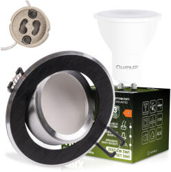 Lumileds Süllyesztett halogén lámpatest, kerek, mozgatható, TRIX 3 az 1-ben GU10, 6W, 3000K, fekete, LUMILED (LEDOPRMIA724)