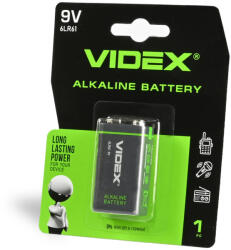 Videx alkáli elem 6LR61 9V 1 db-os bliszterben (VIDBAT0025)