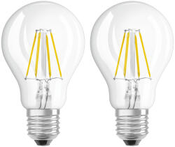 OSRAM 2db LED izzó E27 A60 6.5W = 60W 806lm 2700K 300° Izzószál OSRAM (4058075330191)