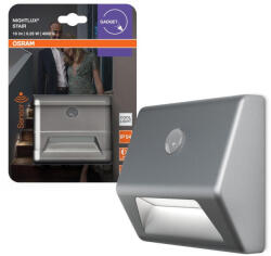OSRAM Elemmel működő LED lépcsővilágítás mozgás- és alkonyérzékelővel 0.25W 4000K semleges 10lm ezüst IP54 NIGHTLUX Osram (4099854530937)