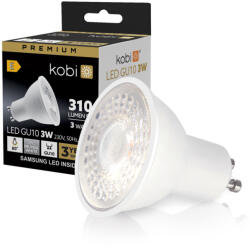 Kobi LED izzó GU10 spotlámpa 3W 310lm 4000K Semleges 80° Prémium Kobi (KOBZAR1124)