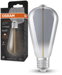 OSRAM Dekoratív LED izzó ST64 gömb alakú E27 2.2W = 6W 60lm 1800K Meleg 320° Füstölt Izzószál Vintage 1906 Osram (4099854049897)