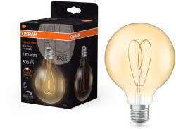 OSRAM LED dekoratív izzó G95 gömb alakú E27 8W = 60W 806lm 2200K Meleg CRI90 300° Borostyánsárga, szabályozható fényerővel Vintage 1906 Osram (4058075836945)