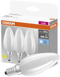 OSRAM 3db LED izzó E14 B35 5, 5W = 60W 806lm 4000K semleges 300°-os izzószál OSRAM ALAP (4058075592575)