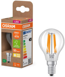 OSRAM LED izzó P45 gömb alakú E14 3.8W = 60W 806lm 2700K Meleg 330° 213lm/W KLASSZIKUS ENERGIAHATÉKONYSÁG Osram (4099854255229)