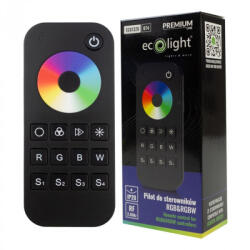 Ecolight RF érintős távirányító RGB RGBW V3 vezérlőkhöz és VP 1-zónás fekete RT4 Ecolight dimmerhez (ECOAKC0536)