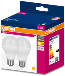 OSRAM 2db LED izzó E27 A60 19W = 150W 2452lm 3000K 200° OSRAM (4058075634312)
