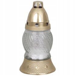 ZNICZPLAST Üveggyertya készlet 8 órás betéttel, egész évben 16 cm-es sírhoz (ZPLAST2005)