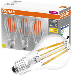 OSRAM 3db LED izzó E27 A60 CL 11W = 100W 1521lm 2700K 300° Izzószál OSRAM (4058075592438)