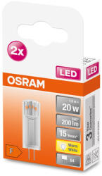 OSRAM LED G4 KAPSZULÁS izzó 1.8W = 20W 200lm 2700K 300° OSRAM Star 2PAK (4058075449800)