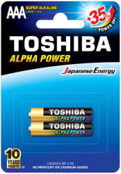 Toshiba ALPHA POWER LR03 AAA 1, 5 V alkáli elemek buborékcsomagolás 2db (TOSBAT0005)
