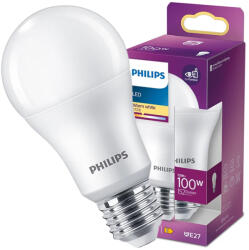 Philips LED izzó E27 A60 13W = 100W 1521lm 2700K meleg fehér PHILIPS (8720169326095)