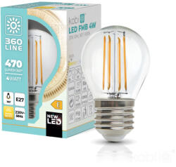Kobi LED izzó E27 gömb alakú 4W 470lm 3000K Meleg 360° Izzószálas Kobi (KOBZAR1344)