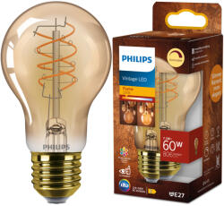 Philips LED izzó E27 A60 7.3W = 60W 806lm 2200K Meleg CRI90 300° IZZÓIZZÓ Vintage Amber Szabályozható Dekoratív Philips (8721103049094)