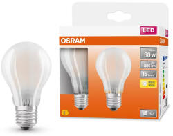 OSRAM 2db LED izzó E27 A60 7W = 60W 806lm 2700K 300° izzószál OSRAM (4058075132832)