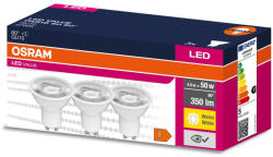 OSRAM 3PAK LED izzó GU10 4.5W = 50W 350lm 2700K meleg 60° OSRAM ÉRTÉK (4058075600065)