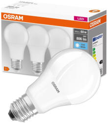 OSRAM 3PAK LED izzó E27 A60 8.5W = 60W 806lm 4000K Semleges 300° OSRAM (4058075127531)