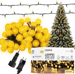 Chomik Karácsonyi fények, karácsonyfa fények CHERRY BALL 200LED meleg fehér 3+16m (DEKCHOM0028)