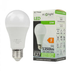 ECOLight LED izzó A60 E27 15W 1350lm 3000K Melegfényű Ecofény (ECOLED1535)