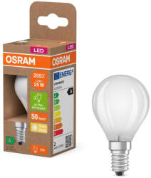 OSRAM LED izzó P45 gömb alakú E14 1.2W = 25W 255lm 2700K Meleg 330° 213lm/W ENERGY CLASSIC EFFICIENCY Osram (4058075839380)