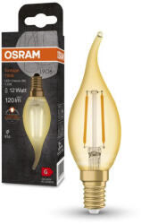 OSRAM LED dekoratív izzó B36 gyertya E14 1.5W = 12W 120lm 2400K Meleg 300° Vintage 1906 Osram (4099854091551)