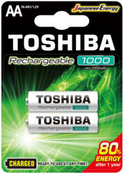 Toshiba Újratölthető elemek TOSHIBA HASZNÁLATRA KÉSZ AA 1, 2V 1000MAH buborékfólia 2 db (TOSBAT0410)