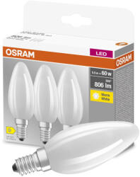 OSRAM 3db LED izzó E14 B35 5.5W = 60W 806lm 2700K 300° Izzószál (4058075592551)