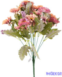  Margaréta 12 ágú selyemvirág csokor 43 cm - Mályva-Lila