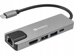 Sandberg Dokkoló állomás Sandberg Travel Dock Saver Usb-c 5in1 (336-99)