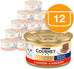 Gourmet Gold macskaeledel konzerv marha pástétom 12x85 g