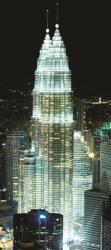 Consalnet Petronas-ikertorony az éjszakában, Kuala Lumpur öntapadós poszter, fotótapéta (91 x 211 cm) (C1-276SKT)