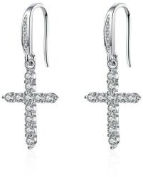  Lógós kristály kereszt fülbevaló whitegold