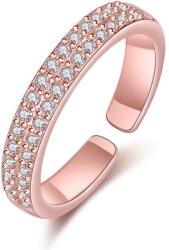  Két kristálysor gyűrű rosegold (állítható méret)