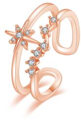  Csillagos kristályos gyűrű rosegold (állítható méret)