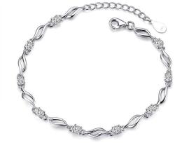  Hullám kristályokkal karkötő whitegold