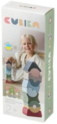 Cubika Jucarie din lemn, Cubika, Set constructii Turn 11 piese - Pastel (KR-16112)