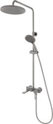 FDesign Coloana dus Zaffiro, cu baterie cada dus, bara dus reglabila, cap de dus fix, para si furtun de dus, gun metal (FD1-ZFR-7USET1-04)