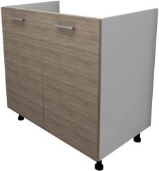haaus Corp Masca Chiuveta Lecce, 2 Usi, Stejar Sonoma Inchis/Alb, 80 x 50 x 80 cm (LEC-006-SONI)