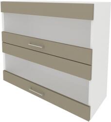 haaus Corp Superior Lecce, 2 Usi, cu sticla, Taupe/Alb, 80 x 30 x 65 cm (LEC-017-TPE)
