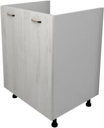 haaus Corp Masca Chiuveta Lecce, 2 Usi, Pin Alb/Alb, 60 x 50 x 80 cm (LEC-005-PIN)