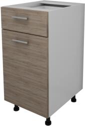haaus Corp Baza Lecce, 1 Sertar, 1 Usa, Stejar Sonoma Inchis/Alb, 40 x 50 x 80 cm (LEC-001-SONI)